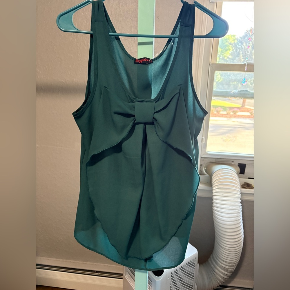 Mezzanine Teal Bow Tank Top